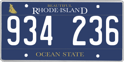 RI license plate 934236
