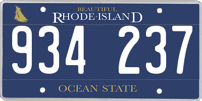 RI license plate 934237
