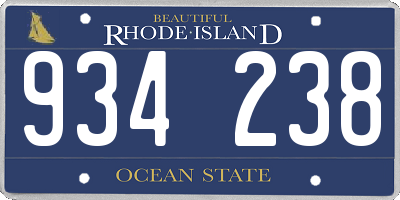 RI license plate 934238