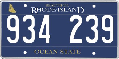 RI license plate 934239