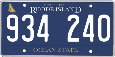 RI license plate 934240