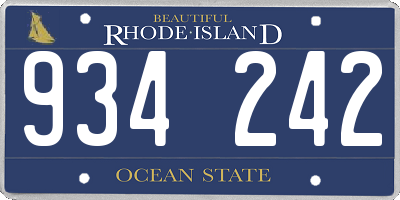 RI license plate 934242