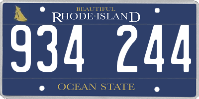 RI license plate 934244