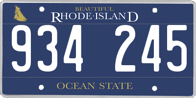 RI license plate 934245