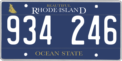 RI license plate 934246