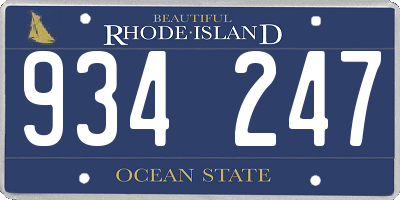 RI license plate 934247