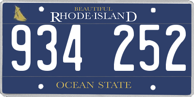 RI license plate 934252