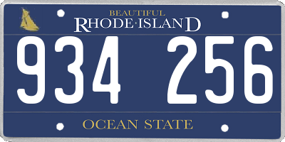 RI license plate 934256