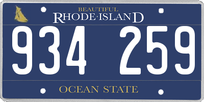 RI license plate 934259