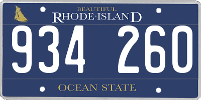 RI license plate 934260