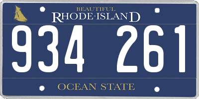 RI license plate 934261