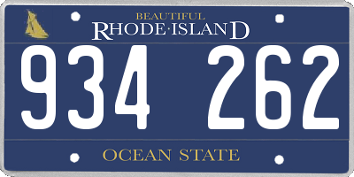 RI license plate 934262