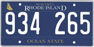 RI license plate 934265
