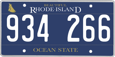 RI license plate 934266