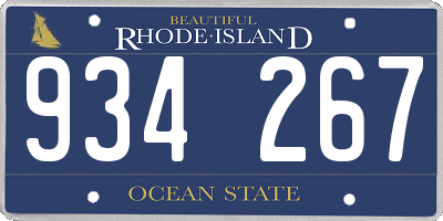 RI license plate 934267