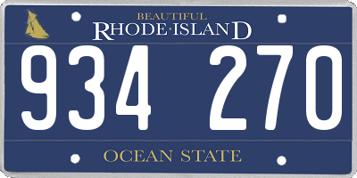 RI license plate 934270