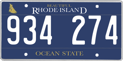 RI license plate 934274