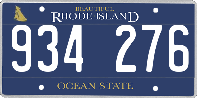 RI license plate 934276