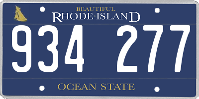 RI license plate 934277