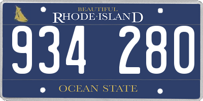 RI license plate 934280