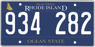 RI license plate 934282