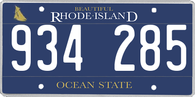 RI license plate 934285