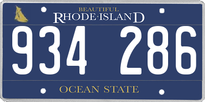 RI license plate 934286