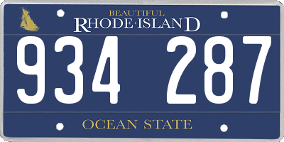 RI license plate 934287