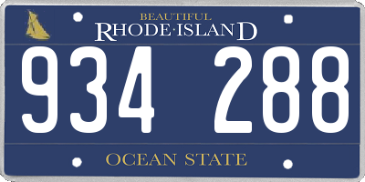 RI license plate 934288