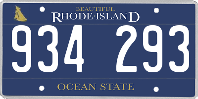 RI license plate 934293