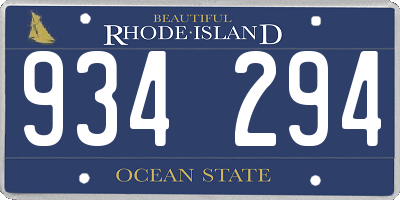 RI license plate 934294
