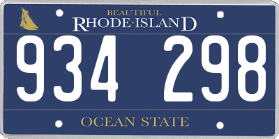 RI license plate 934298