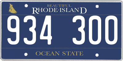 RI license plate 934300