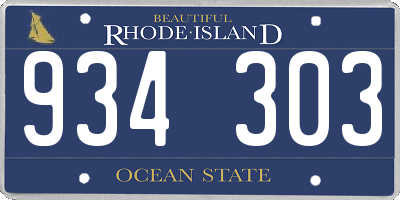 RI license plate 934303