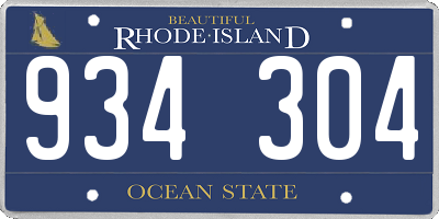 RI license plate 934304