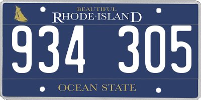RI license plate 934305