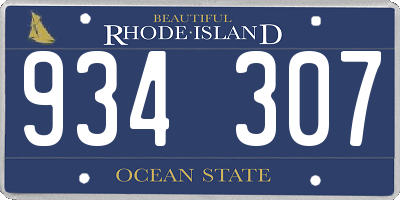 RI license plate 934307