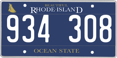 RI license plate 934308