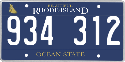 RI license plate 934312