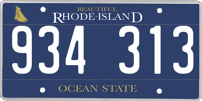 RI license plate 934313