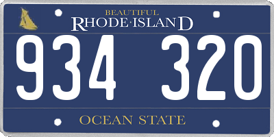 RI license plate 934320