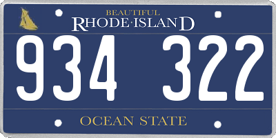 RI license plate 934322