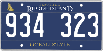 RI license plate 934323