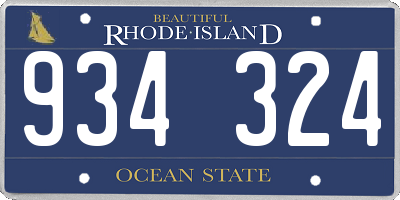 RI license plate 934324