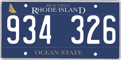 RI license plate 934326