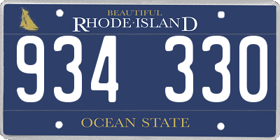 RI license plate 934330