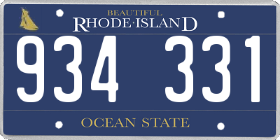 RI license plate 934331
