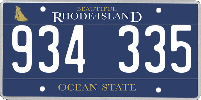 RI license plate 934335