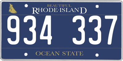 RI license plate 934337