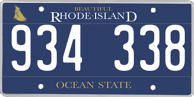 RI license plate 934338